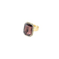 Brown Stone Ring With Princess Cut