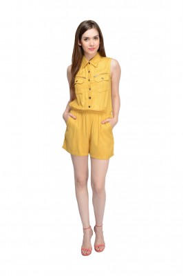 Designer Yellow Short Jumpsuit For Women By Shipgig