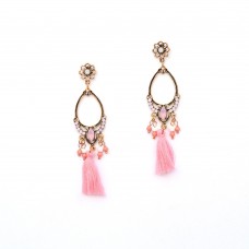 Beautiful Designer Pink Earring With Ethnic Touch
