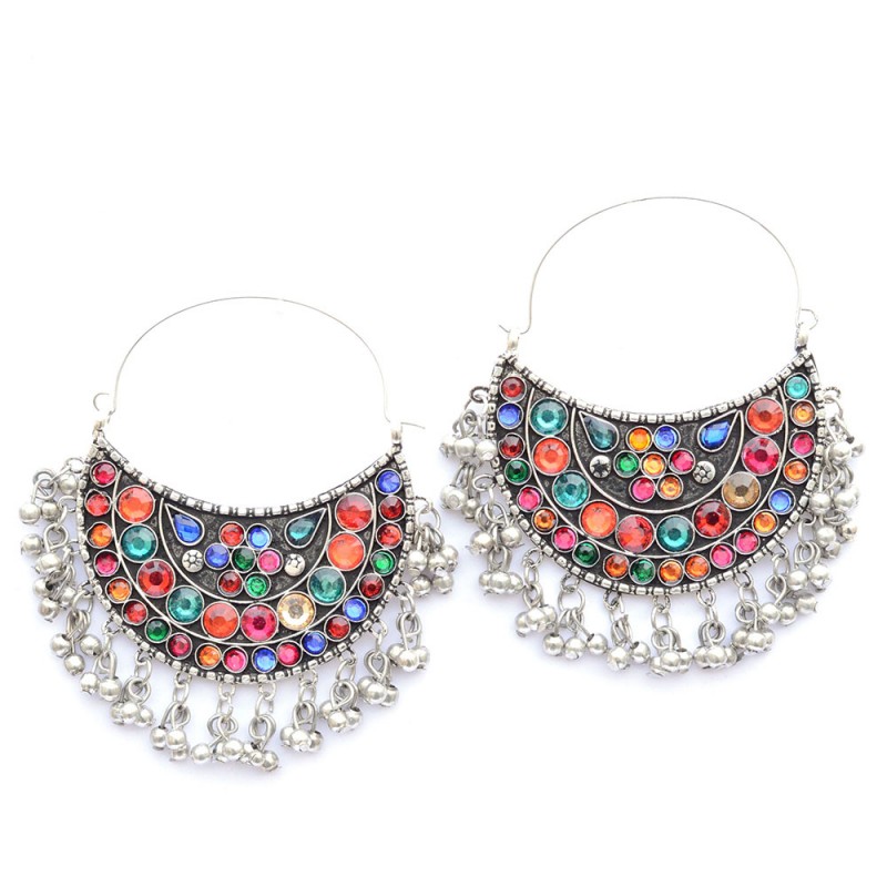 Beautiful Designer Hoop Earrings For Women In Multicolor