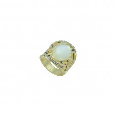 Designer Gold Plated Ring With Multiple Shinny Stones