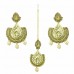 Gold Plated Maang Tikka With Beautiful Earrings
