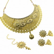 Gold Plated Necklace Set With Earrings