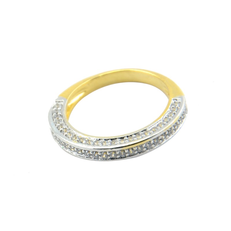 Gold Plated Band Ring In AD Stone
