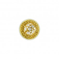 Designer Gold Plated Ring With Multiple White Pearl