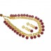 Designer Necklace Set With Golden Kundan And Maroon Pearls