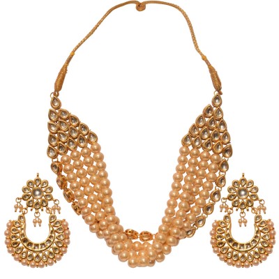 Beautiful Pearl Necklace Set With Earrings