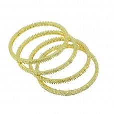 AD Studded Gold Plated Set Of 4 Bangles