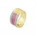 Gold Plated Studded American Diamond kada In Pink Color