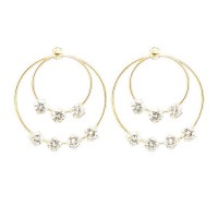 Double Layer Hoops With Shinny Stud