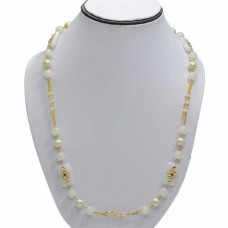 Shinny Pearls in Golden Chain Necklace For Women