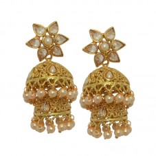 Designer Gold Plated Jhumki Earrings For Women 