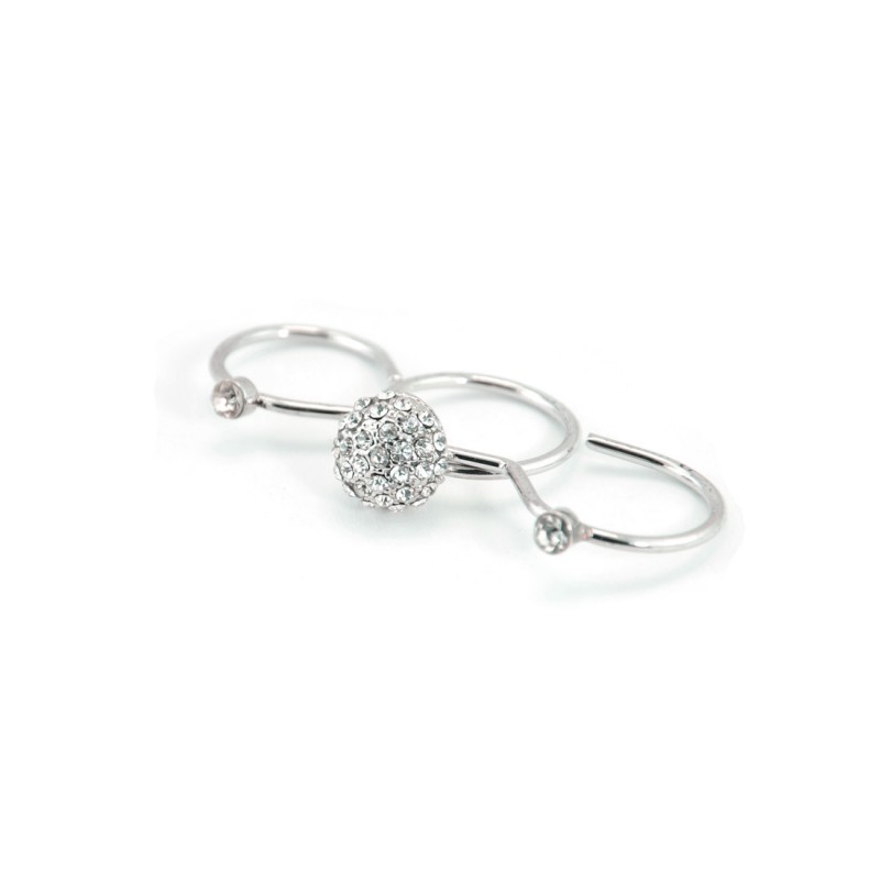 3-In-1 Rounded Stones Ring In Silver