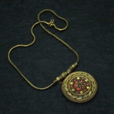 Oxidized Gold Toned Pendent Necklace