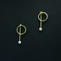 Pearl Dangled With Ring Dangler Earrings