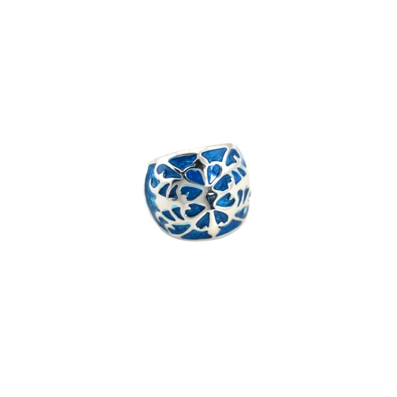Blue Handicraft Broad Ring