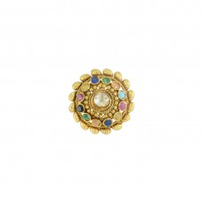 Gold Plated Multicolored Beaded Adjustable Ring for women