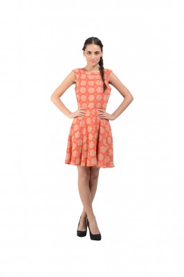 Orange Georgette Dress By Shipgig