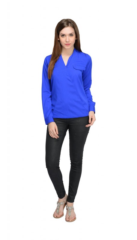 Solid Blue Top For Women By Shipgig