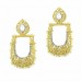 Gold Plated Studded Earrings With Synthetic Pearls