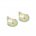Designer Gold Plated Chandbalis Earrings In Sky Blue Color