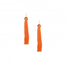 Designer Thread Danglers In Orange Color